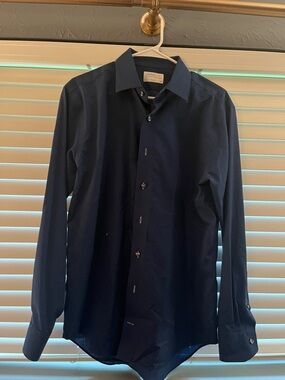 Lorenzo Uomo Navy Micro-Dot Dress Shirt